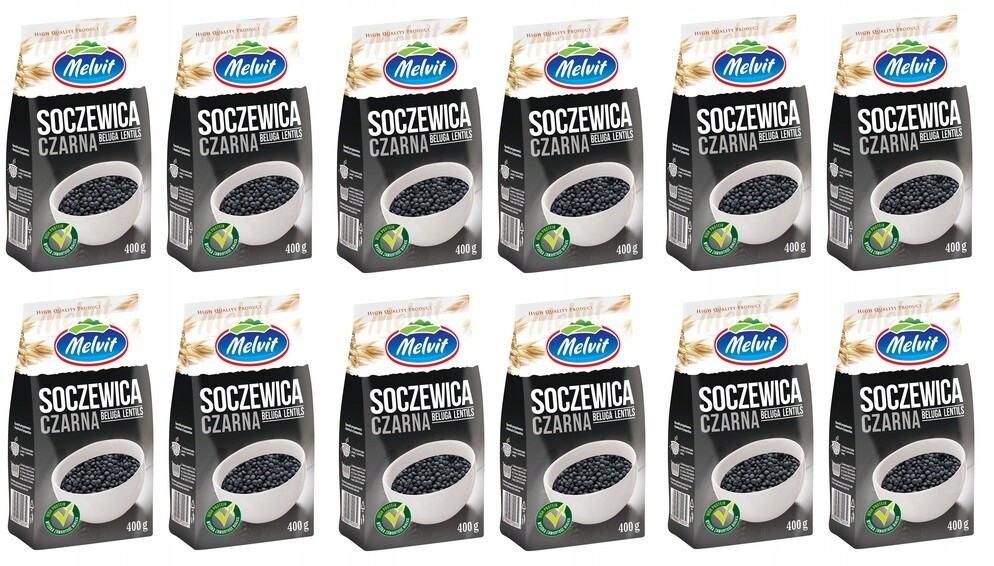 12 x 400 g Melvit Čočka černá Karton