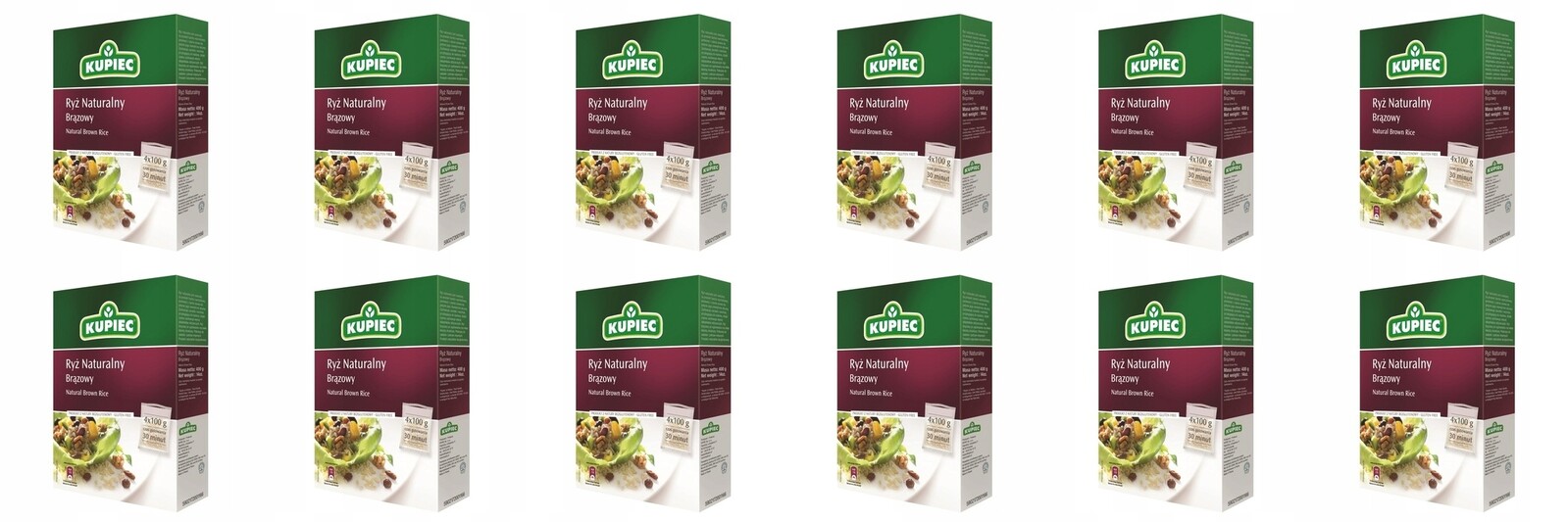 12x 400g Kupiec Rýže přírodní hnědá Karton