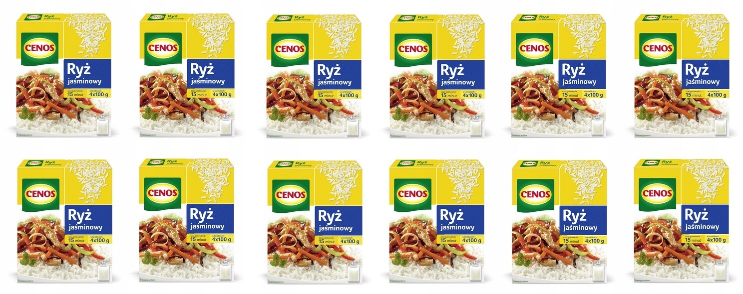 12 x 400 g Cenos jasmínová rýže v sáčcích Karton