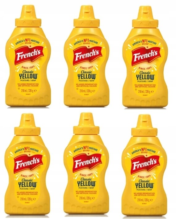 6 x 226 g French's Classic Yellow hořčice