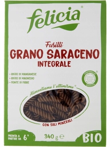 4x Těstoviny Fusilli DI Grano Saraceno 340g Felicia