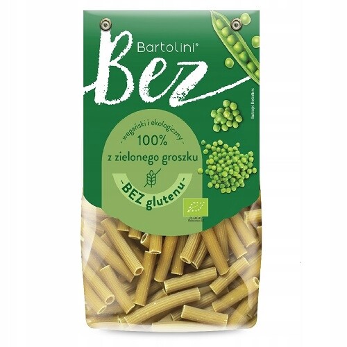 4 x Těstoviny ze zeleného hrášku Trubka Bio Bezlepková 250 g Bartolini