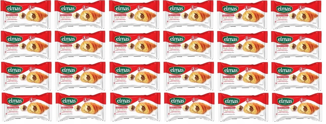 24 x 60 g Elmas Rohlíček s kakaovou a vanilkovou náplní Karton