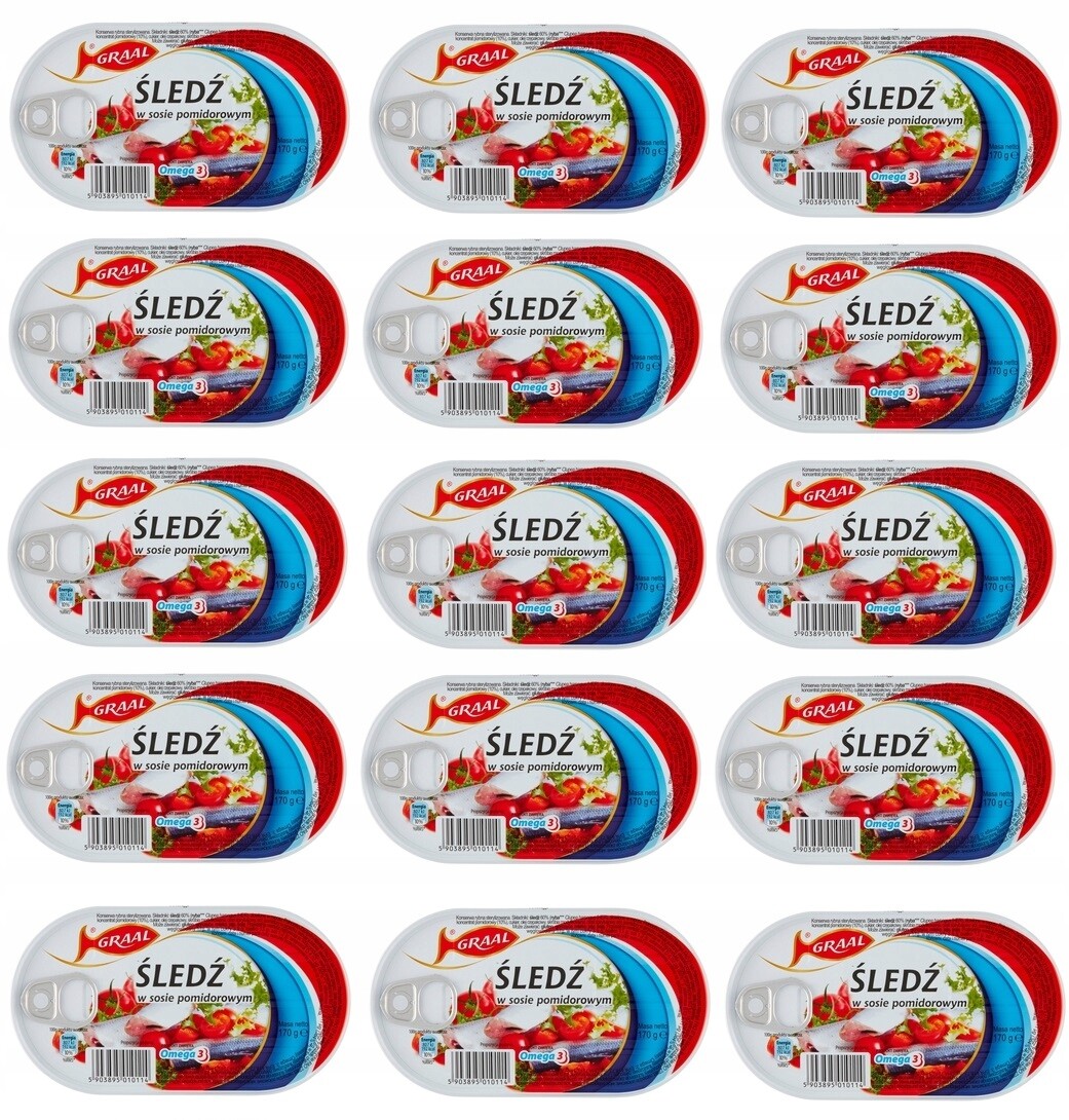 15 x 170 g Graal sleď v rajčatové omáčce Karton