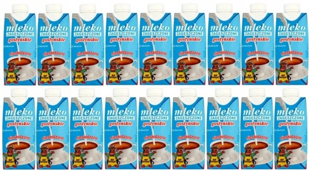 18 x 350 g Gostyń zahuštěné mléko neslazené 7,5% Svařovací