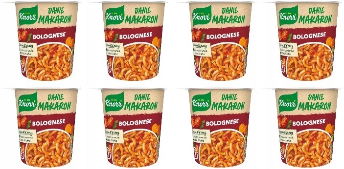 8x 60g Knorr Jídlo Těstoviny Boloňské instantní jídlo Karton