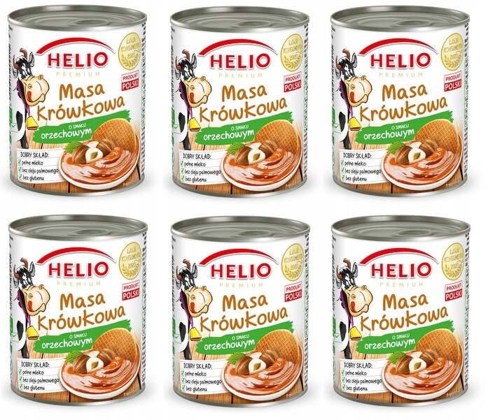 6 x 400 g Helio Tekutý karamel s oříškovou příchutí Karton