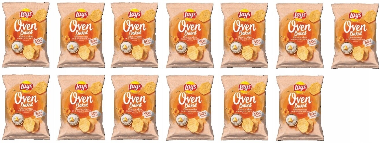 13 x 110 g Lay's Oven Baked Chantarelles in a cream chipsy Půl Kartonu