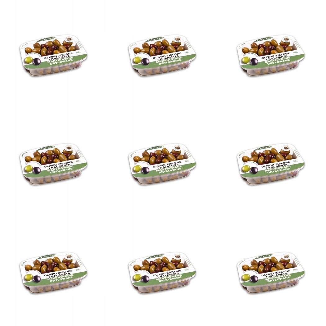 9x 200g Lyrakis Family Zelené olivy kalamata marinované drilované Karto