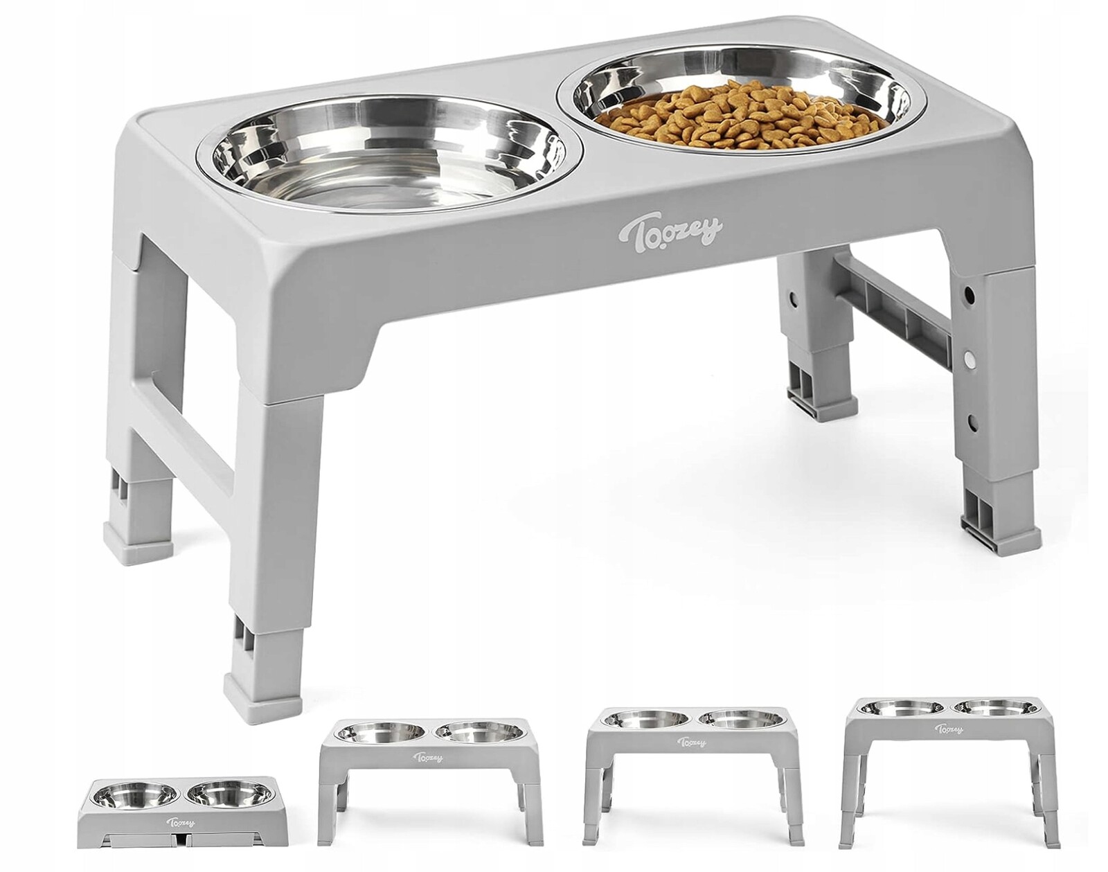 Sada dvou kovových misek Toozey šedá 1,2 l