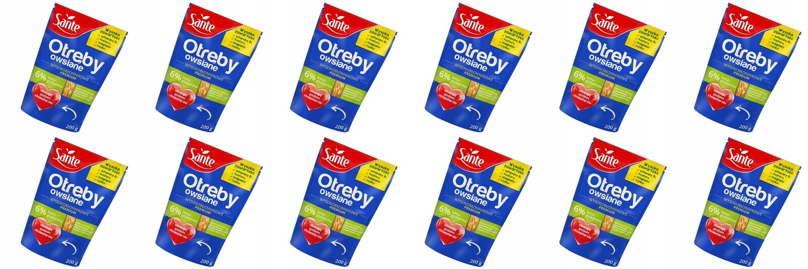 12 x 200 g Sante Ovesné otruby s vysokou vlákninou