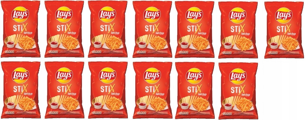 13 x 130 g Lay's Stix Kečup chipsy Půlka Kartonu