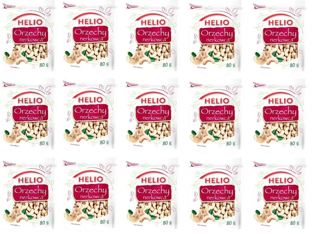 15 x 80 g Helio Kešu Ořechy pražené solené Kartonové