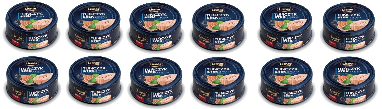 12 x 120 g Lisner Tuňák steak s kapkou vlastní omáčky, Půlka Kartonu