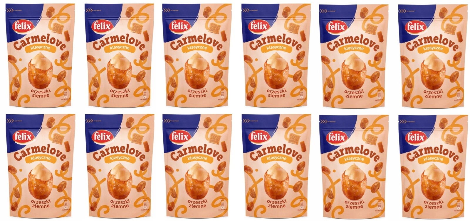 12 x 160 g Felix Arašídy v karamelu klasické Carmelove Karton