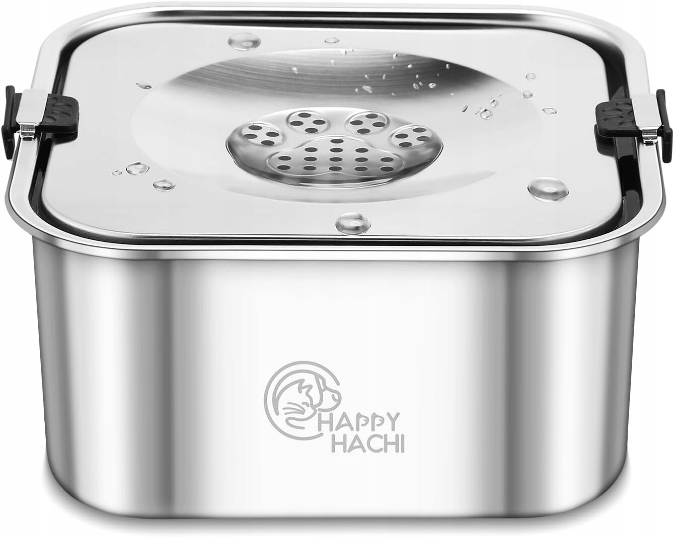 Miska pro psa kočku proti stříkající vodě ocelová 3L Happy Hachi, neabrazivní