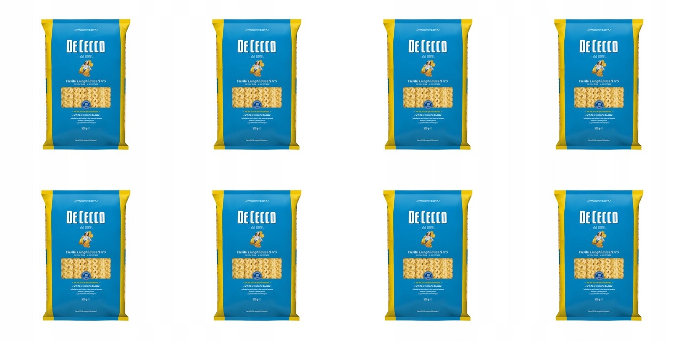 8 x 500 g De Cecco Těstoviny Fusili Lunghi Bucati Karton