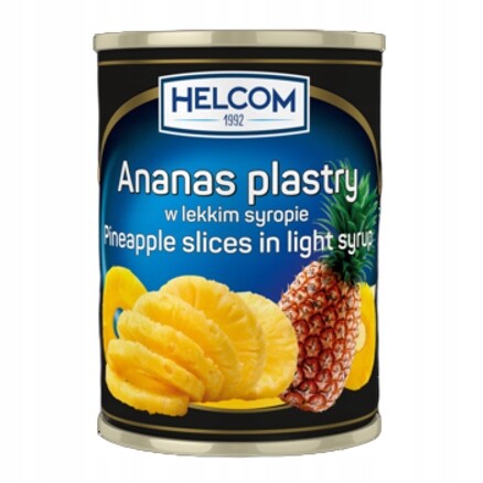 Ananas v lehkém sirupu, plátky 3,05 kg, Helcom