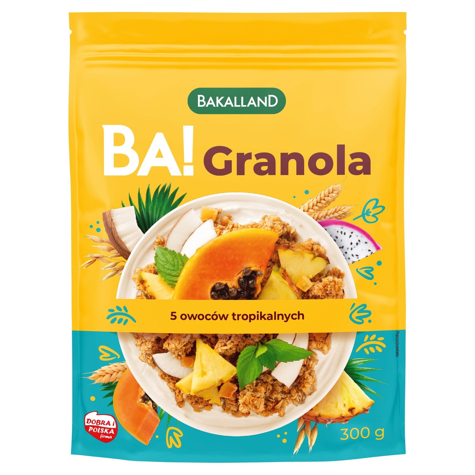 4X Bakalland Ba! Granola 5 tropických plodů, 300 g