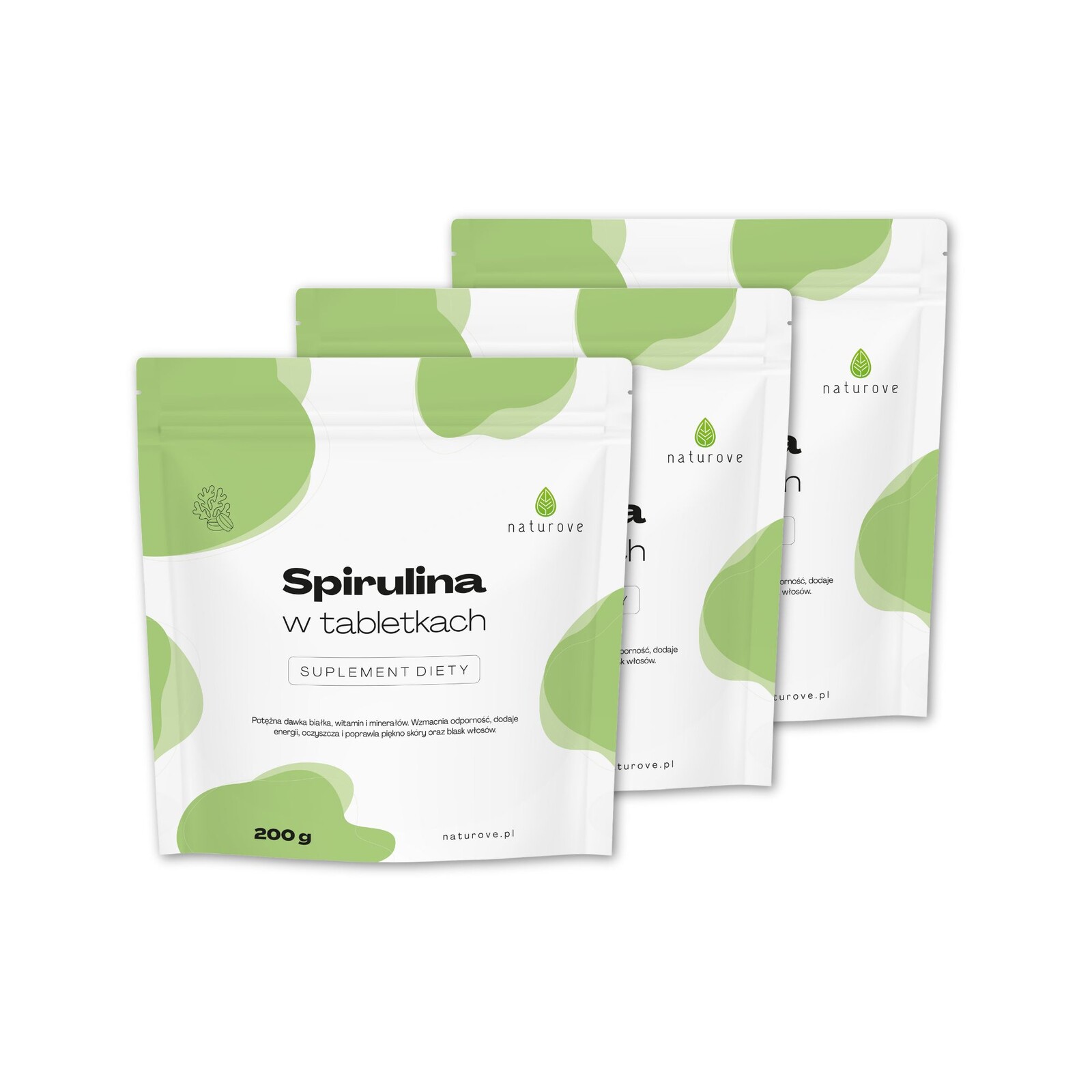 Spirulina v tabletkách naturove 3x200 g