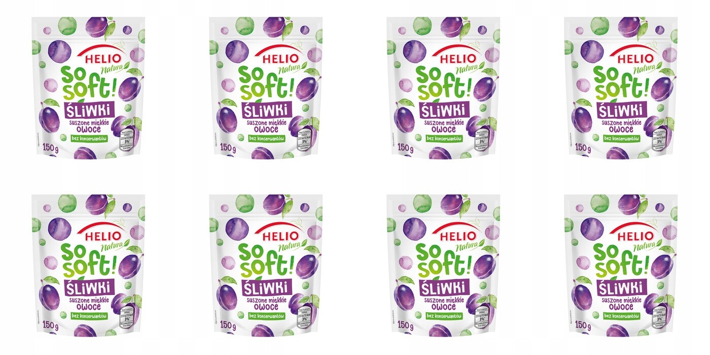 8 x 150 g Helio Natura sušené švestky bez konzervantů Karton