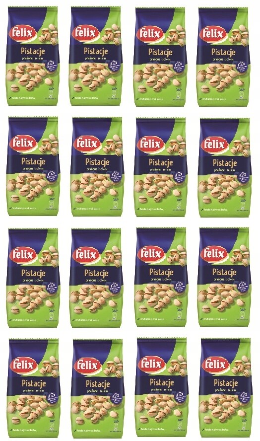 8 x 180 g Felix Smažené pistácie, solené, Půlka Kartonu