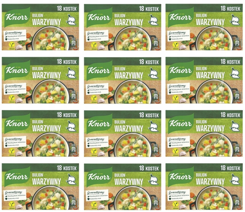 12 x 180 g Knorr Zeleninový vývar 9 l (18 kostek) Karton