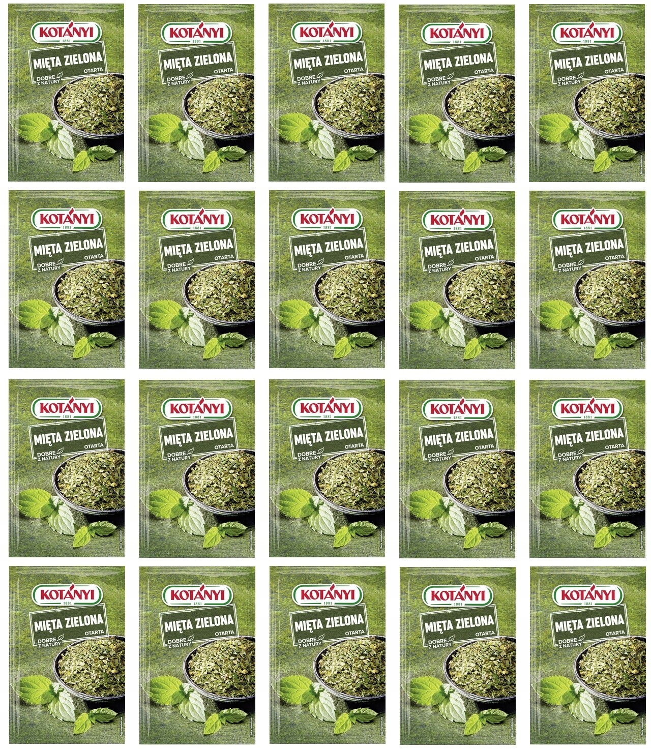 20 x 9 g Kotanyi Máta zelená odřená Karton