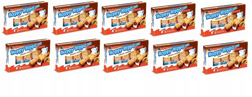 10x 103,5 g Kinder Happy Hippo Biscuit Uk Karton