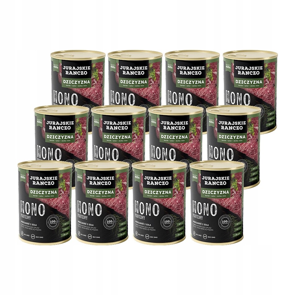 Vlhké krmivo pro psy Jurské Ranč, zvěřina, citlivý žaludek, konzerva 400 g