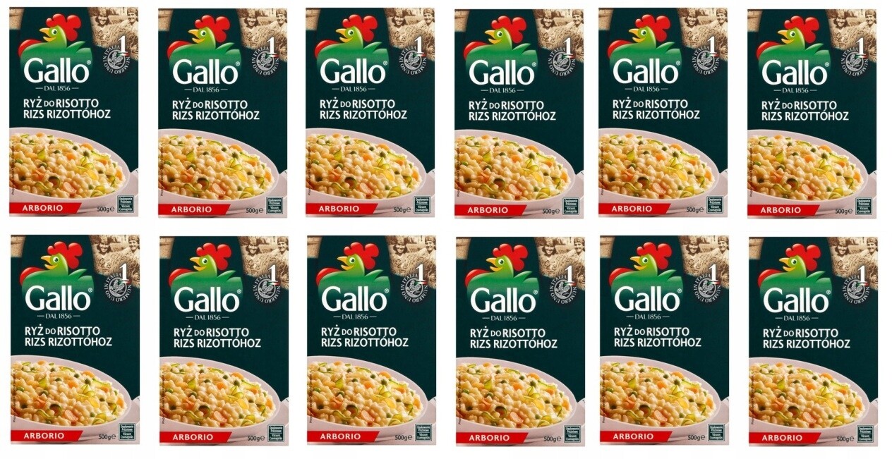 12 x 500 g Gallo Arborio rýže na rizoto Karton