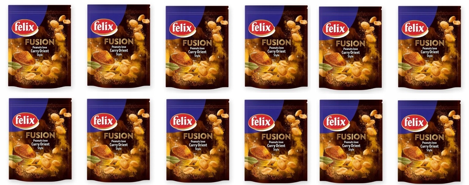 12 x 150 g Felix Fusion Peanuts Curry Orient Style Kart?on
