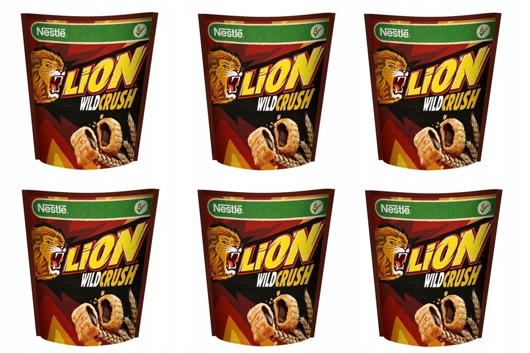6 x 350 g Nestle Lion Wild Crush snídaňové cereálie Karton
