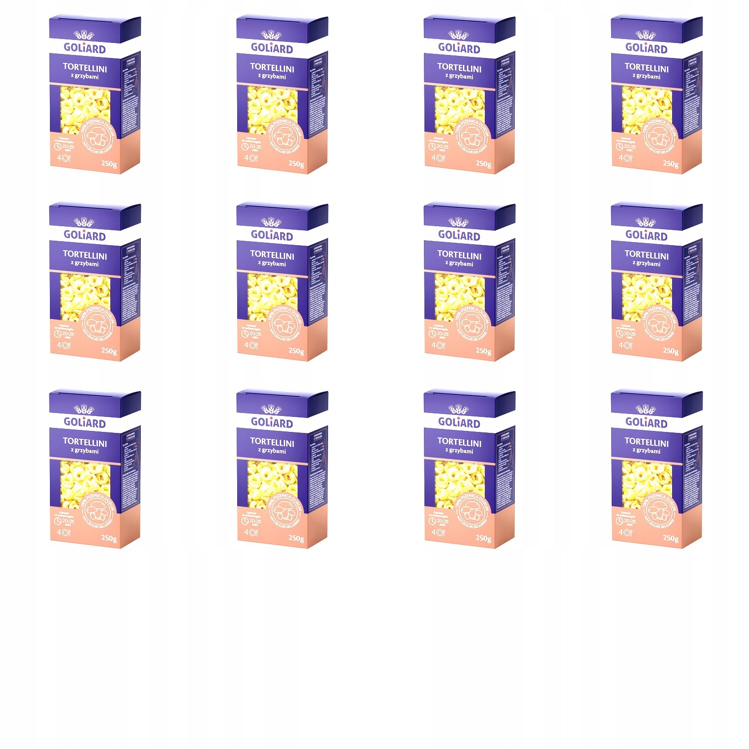 12 x 250 g Goliard těstoviny tortellini s houbami Karton