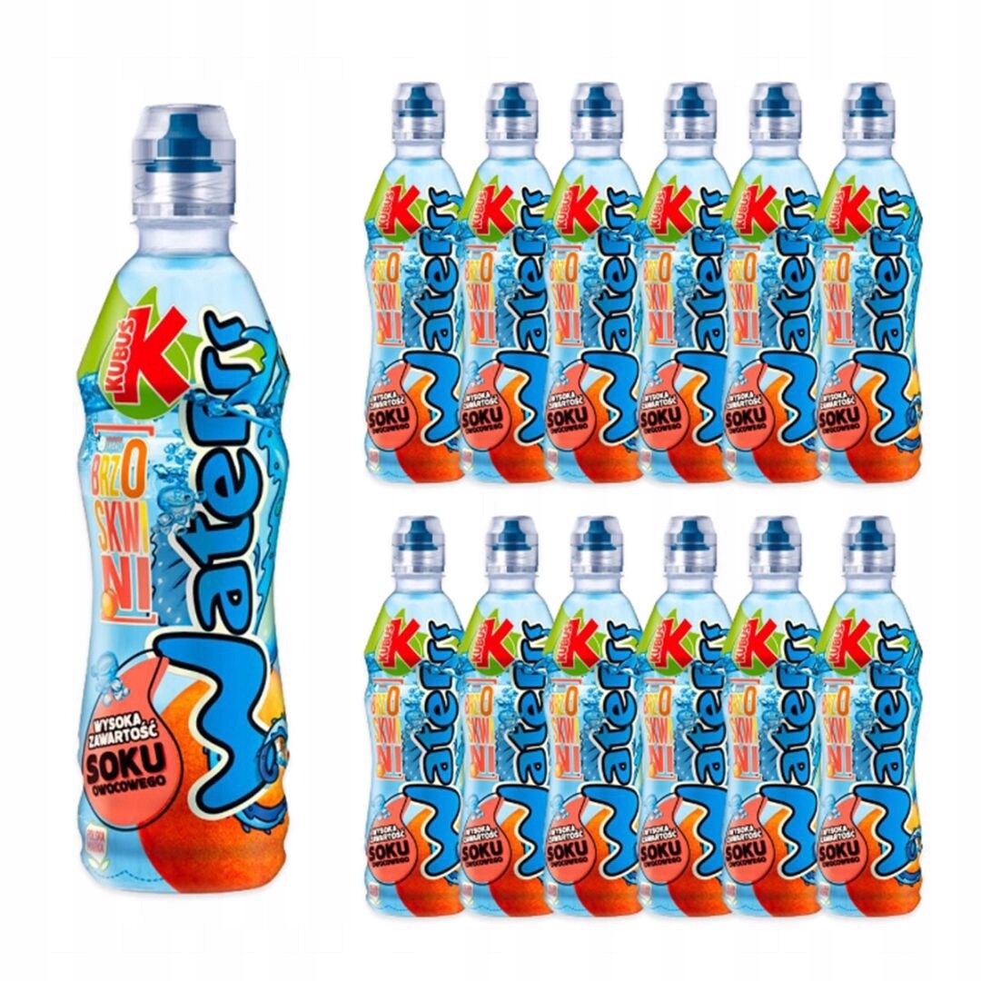 Nápoj Kubuś Waterrr s broskvovou příchutí 500 ml x 12 kusů