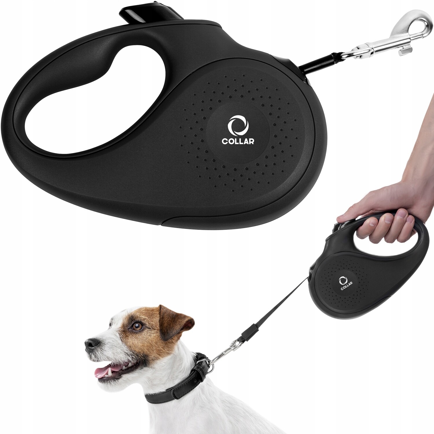 Vodítko pro psa, černé, velikost M, 5 m, pro psa do 25 kg