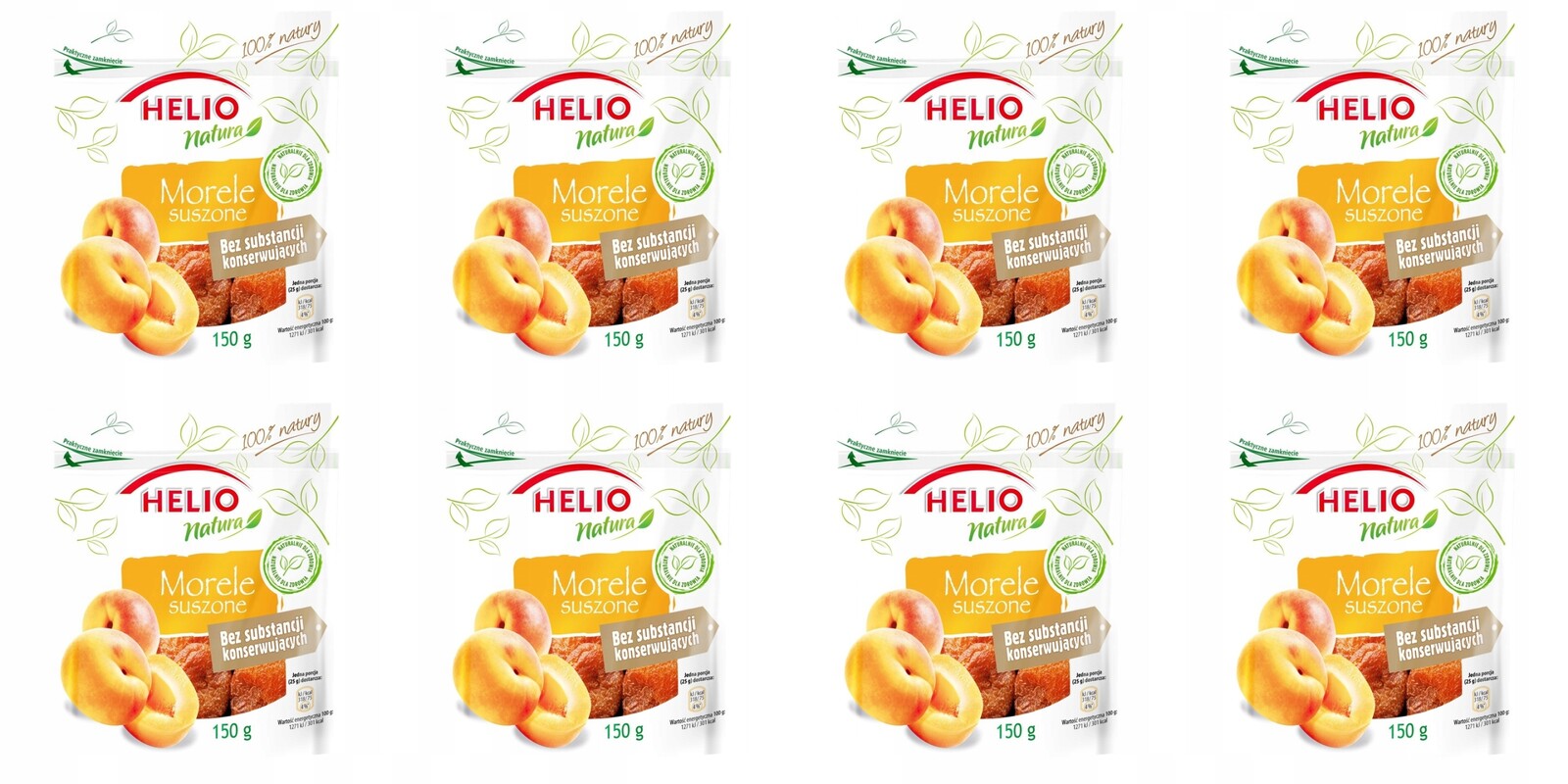 8 x 150 g Helio Natura Sušené meruňky Karton