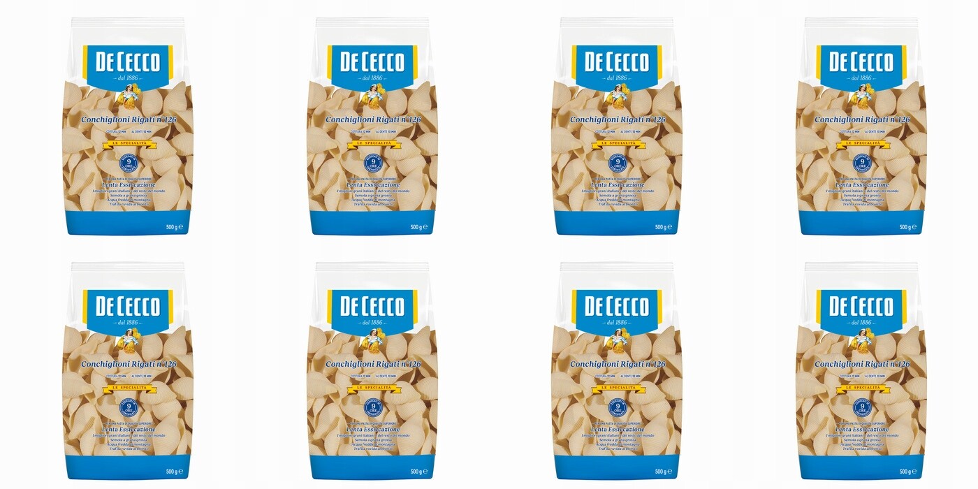 8 x 500 g De Cecco Těstoviny velké mušle Karton