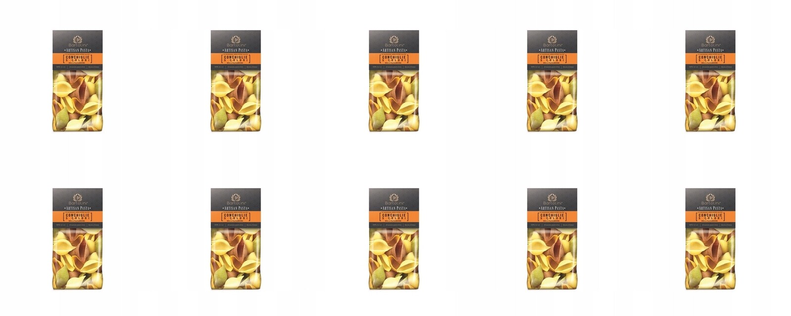 10 x 300 g Bartolini Těstoviny durum mušle 5-chuťové Karton