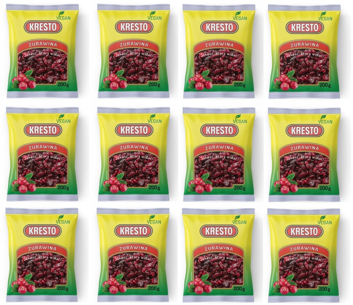 12 x 200 g Kresto sušené brusinky Karton