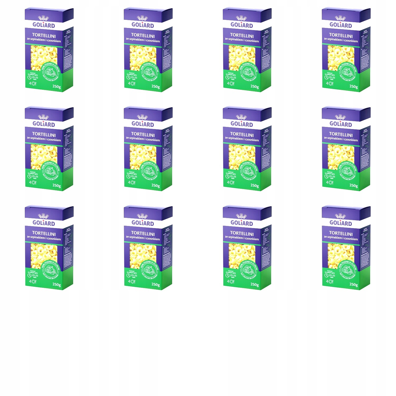 12 x 250 g Goliard těstoviny tortellini špenát/česnek Karton