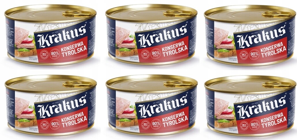 6 x 300 g Krakus tyrolská konzerva Karton