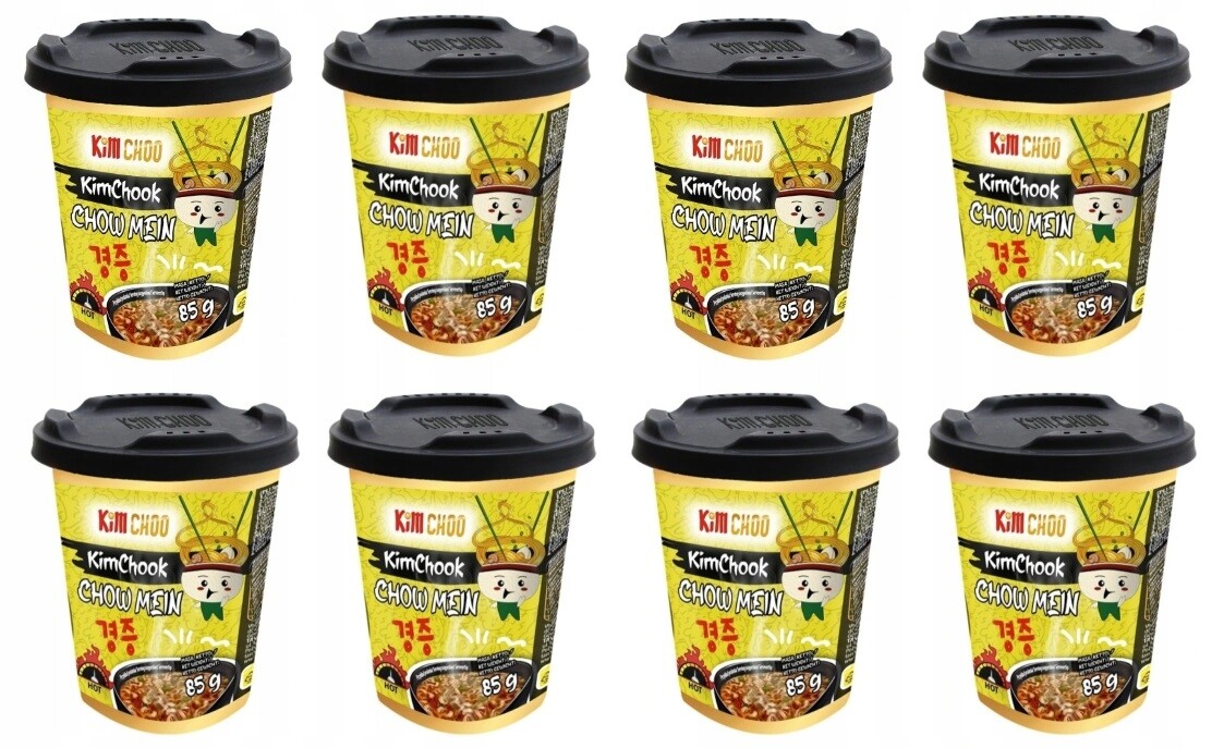 8 x 85 g Kim Choo Chow Mein pikantní nudlový pokrm s kuřecí příchutí Karton