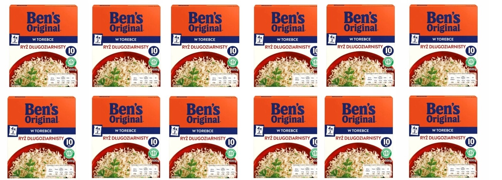 12 x 500 g Uncle Ben's Original dlouhozrnná rýže v sáčcích Karton