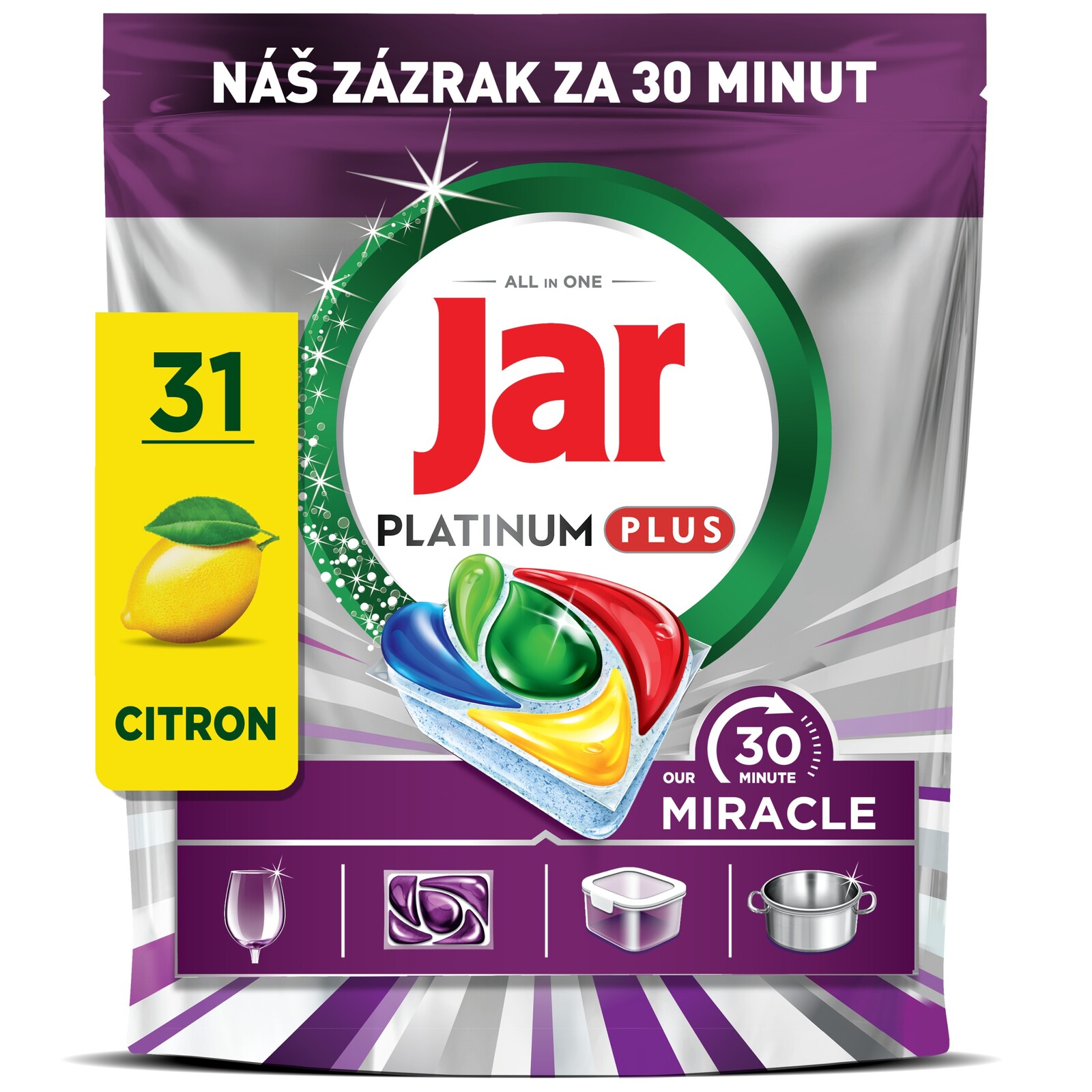 Jar Platinum Plus 30 Minute Miracle tablety do myčky 31 ks