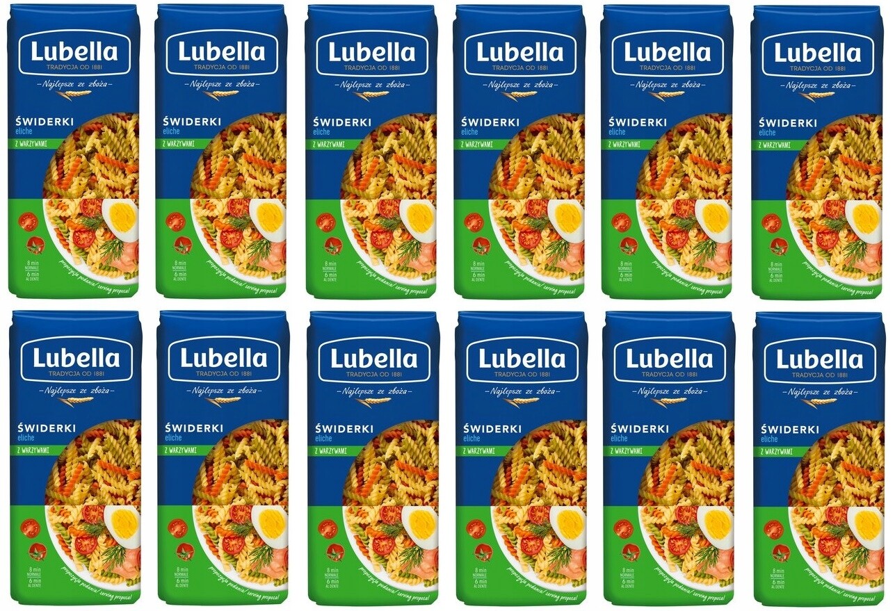 12 x 400 g Lubella Těstoviny fusilli se zeleninou eliche Karton