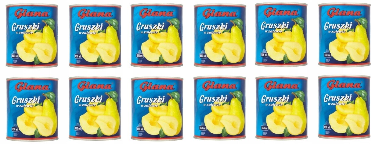 12 x 820 g Giana hrušky v nálevu Karton