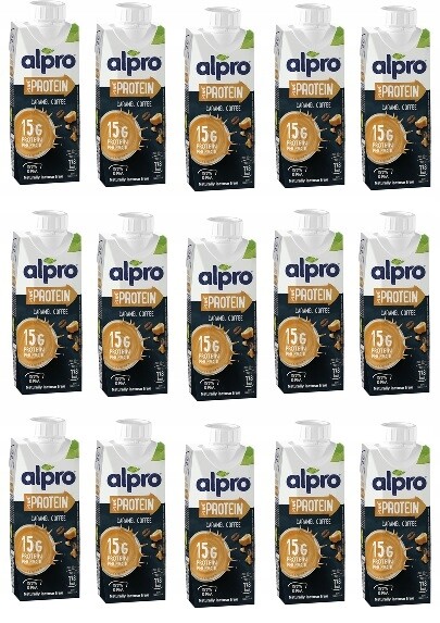 15 x 250 ml Alpro Protein, sójový nápoj, karamel a káva