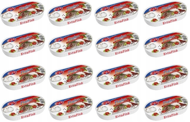 16 x 170 g Evrafish platýs v rajčatové omáčce Karton