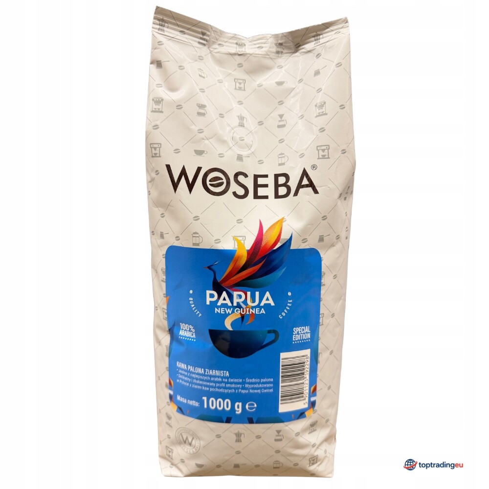 Woseba Papua Nová Guinea 1 kg Káva zrn 100% Arabica – jeden původ